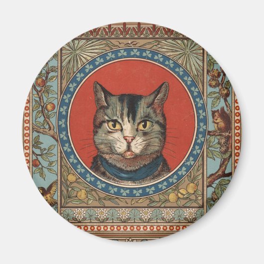 Antieke kattenleven voor Kitty Cat Klassieke Victo Magneet (Voorkant)