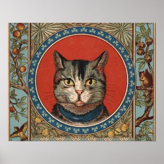 Antieke kattenleven voor Kitty Cat Klassieke Victo Poster (Voorkant)