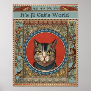 Antieke kattenleven voor Kitty Cat Klassieke Victo Poster