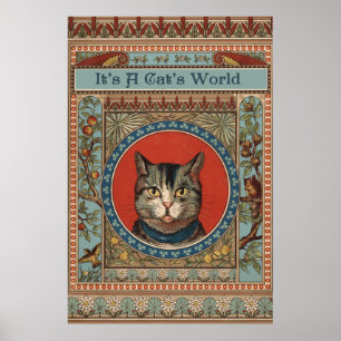 Antieke kattenleven voor Kitty Cat Klassieke Victo Poster
