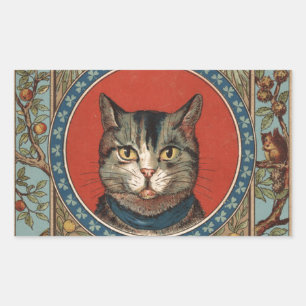 Antieke kattenleven voor Kitty Cat Klassieke Victo Rechthoekige Sticker