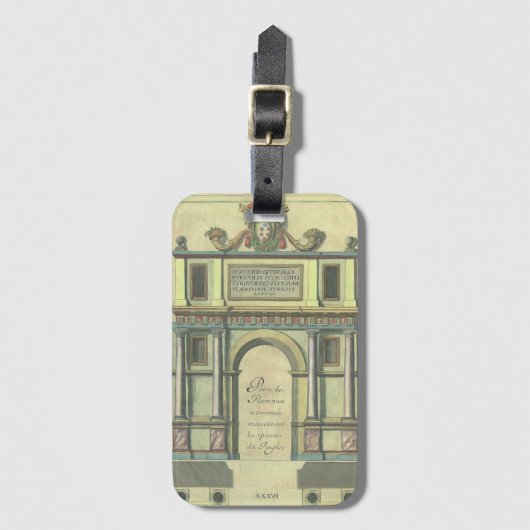 Antieke Kerkdeur Toegang Renaissance Architectuur Bagagelabel (Voorkant (verticaal))