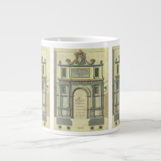 Antieke Kerkdeur Toegang Renaissance Architectuur Grote Koffiekop (Voorkant)