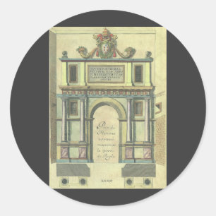 Antieke Kerkdeur Toegang Renaissance Architectuur Ronde Sticker