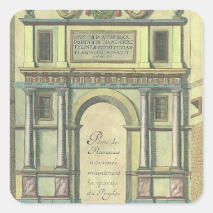 Antieke Kerkdeur Toegang Renaissance Architectuur Vierkante Sticker