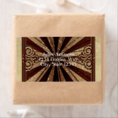 Antieke Kermis Rode Elegante Feest Sticker Label (Insitu)