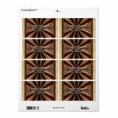 Antieke Kermis Rode Elegante Feest Sticker Label (Full Sheet)