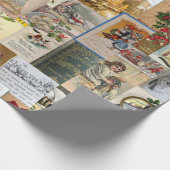 Antieke Kerst Ephemera Collage Decoupage Cadeaupapier (Hoek)