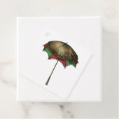 Antieke Kerstparasol en Kant Bedankjes Labels (In situ)