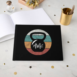 Antieke kettlebell met op maat gemaakt monogram na gastenboek