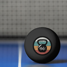 Antieke kettlebell met op maat gemaakte monogram n pingpongbal