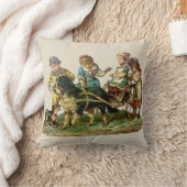 Antieke Kinderen en Hond Karretje Kussen (Deken)