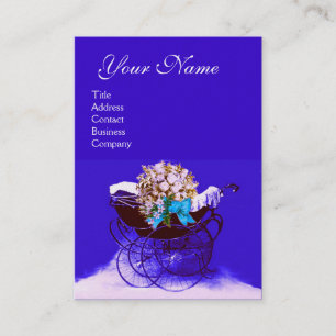 ANTIEKE KINDERWAGEN MET BLOEMEN BABYSHOWER,parel p Visitekaartje