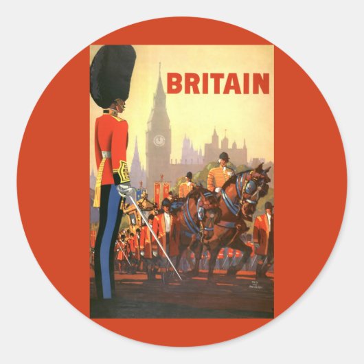 Antieke King's British Royal Guard Groot-Brittanni Ronde Sticker (Voorkant)