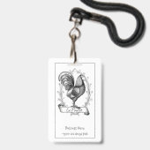 Antieke Kip Pluimveehouderij Badge (Voorzijde met lanyard)