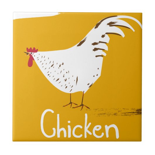 Antieke Kip Tegeltje (Voorkant)