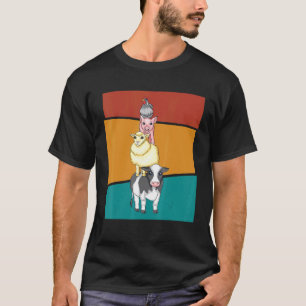 Antieke Kip Varken Schaap Koe T-shirt