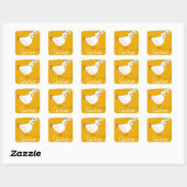 Antieke Kip Vierkante Sticker (Vel)