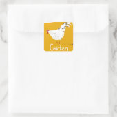 Antieke Kip Vierkante Sticker (Tas)