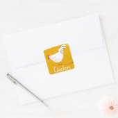 Antieke Kip Vierkante Sticker (Envelop)