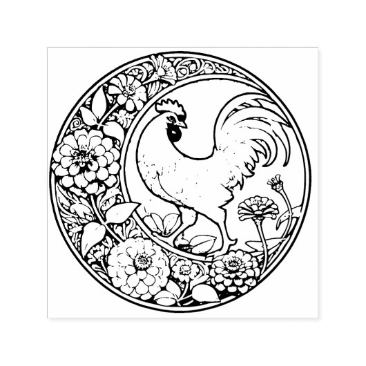 Antieke Kip Zelfinktende Stempel (Design)
