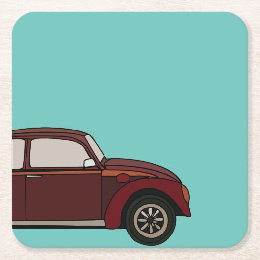 Antieke Klassieke Auto Kartonnen Onderzetters (Voorkant)