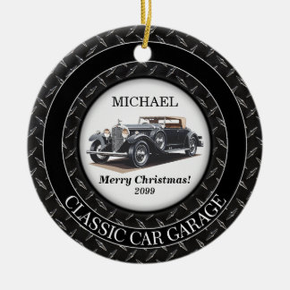 Antieke klassieke autogarage keramisch ornament