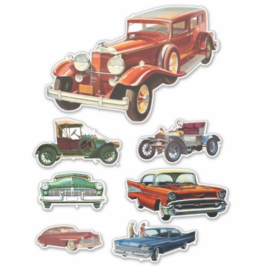  Antieke Klassieke auto's Sticker (Voorkant)