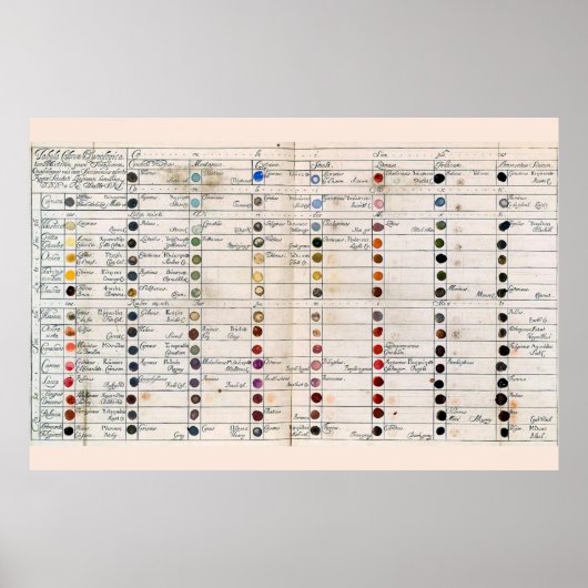 Antieke kleurengrafiek poster (Voorkant)