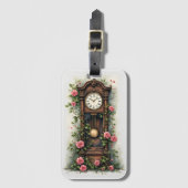 Antieke klimrozen staande klok bagagelabel (Voorkant (verticaal))