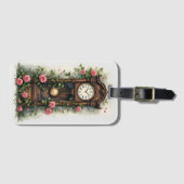 Antieke klimrozen staande klok bagagelabel (Voorkant (horizontaal))