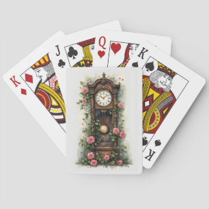 Antieke klimrozen staande klok pokerkaarten