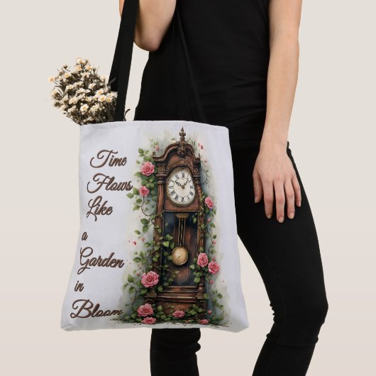 Antieke klimrozen staande klok tote bag (Dichtbij)