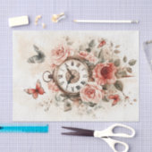 Antieke klok met handschrift voor decoupage tissuepapier (Craft)
