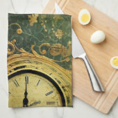 Antieke Klokwerk Smaragdgroene Steampunk Theedoek (Quarter Fold)