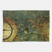 Antieke Klokwerk Smaragdgroene Steampunk Theedoek (Horizontaal)