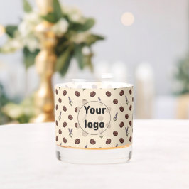Antieke koffiebonen en lavendel naadloos patroon whisky glas