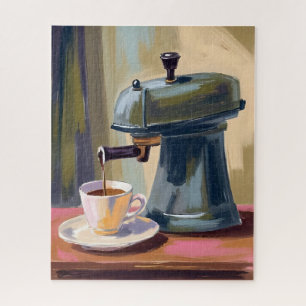 Antieke koffiemachine Latte Aquarel Legpuzzel