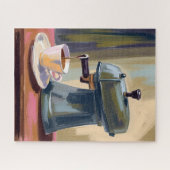 Antieke koffiemachine Latte Aquarel Legpuzzel (Horizontaal)