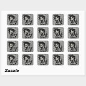 ANTIEKE KOLENMijnwerker Vierkante Sticker (Vel)
