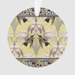 Antieke Kolibrie Orchidee Art Nouveau Patroon Ornament
