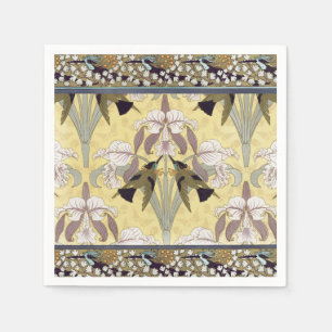 Antieke Kolibrie Orchidee Art Nouveau Patroon Servet
