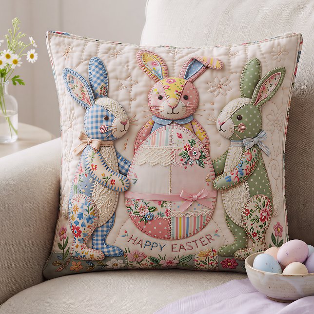 Antieke Konijn Nep Patchwork Dekbedprint voor Pase Kussen (Creator heeft geüpload)