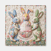 Antieke Konijn Nep Patchwork Dekbedprint voor Pase Magneet (Voorkant)