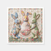 Antieke Konijn Nep Patchwork Dekbedprint voor Pase Servet (Voorkant)