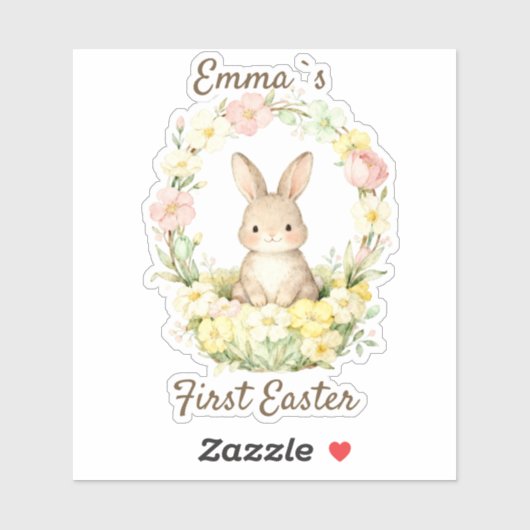 Antieke Konijn Paas Krans Sticker (Vel)