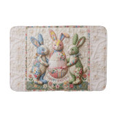 Antieke Konijn Pasen Nep Patchwork Dekbedprint Badmat (Voorkant)