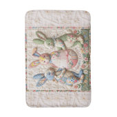 Antieke Konijn Pasen Nep Patchwork Dekbedprint Badmat (Voorkant Verticaal)