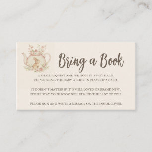 Antieke Konijn Theepot Baby Shower Breng Boek Informatiekaartje
