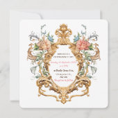 Antieke Koninklijke Elegante Rococo Wapenschild Le Kaart (Achterkant)